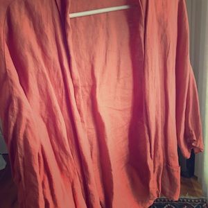 ZARA linen coral kimono